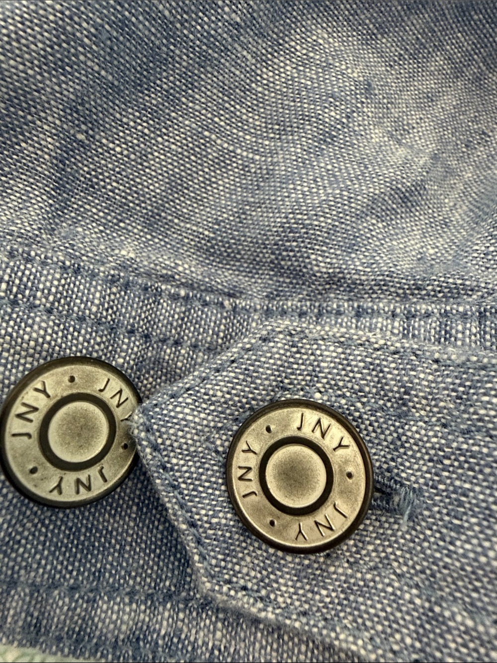 JNY Jones New York 100% Linen Light Blue Jean Style Jacket Plus Size 3x - Picture 8 of 13